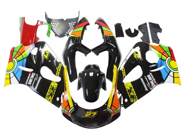 Carena Moto Suzuki GSXR 600 / GSXR 750 1996-2000 - Nero Multicolore 27