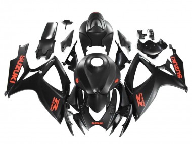 Carena Moto Suzuki GSXR 600 / GSXR 750 2004-2005 - Nero Opaco Rosso Decal