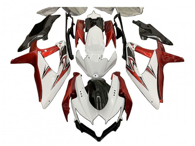 Carena Moto Suzuki GSXR 600 / GSXR 750 2008-2010 - Bianco Arancia Nero Lucido