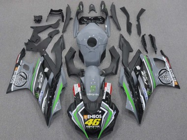 Carena Moto Yamaha YZF R3/R25 2015-2018 - Nardo Grigio Verde Nero ENEOS Mostro 46