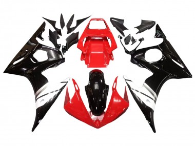 Carena Moto Yamaha YZF R6S 2006-2009 - Rosso Bianco Nero Lucido