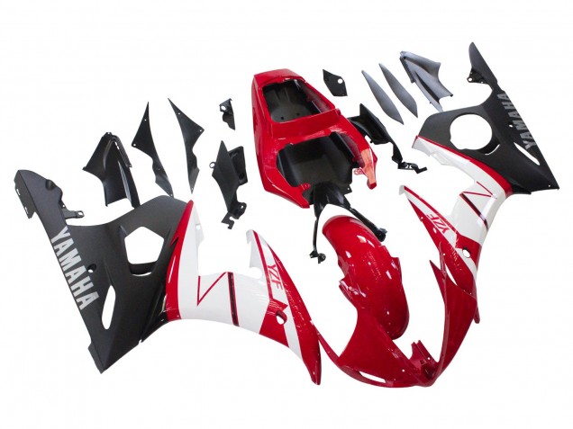 Carena Moto Yamaha YZF R6S 2006-2009 - Rosso Bianco Nero Opaco