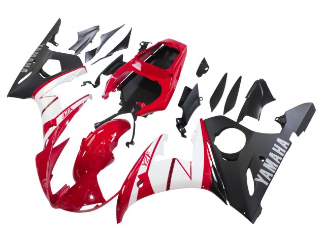 Carena Moto Yamaha YZF R6S 2006-2009 - Rosso Bianco Nero Opaco