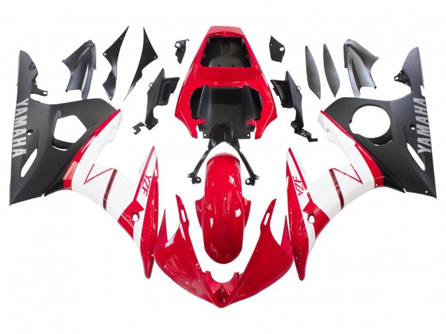 Carena Moto Yamaha YZF R6S 2006-2009 - Rosso Bianco Nero Opaco