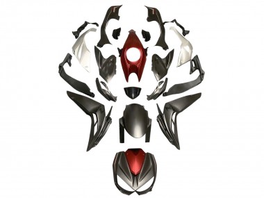 Carena Moto Kawasaki Z1000 2014-2019 - Argento Rosso Nero Opaco