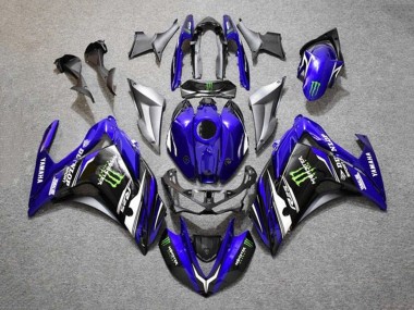 Carena Moto Yamaha YZF R3/R25 2015-2018 - Blu Argento Nero Mostro