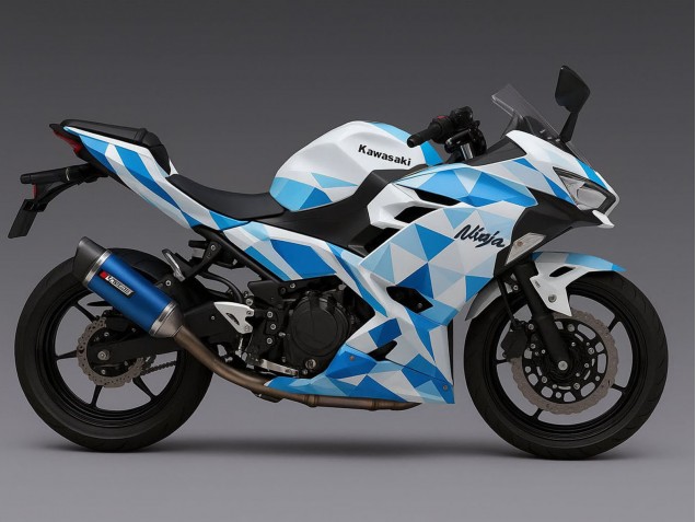 Carena Moto Kawasaki Ninja 500 EX500R 2024-2025 - Bianco Blu Geometrico
