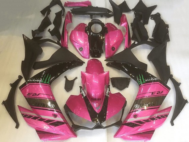 Carena Moto Yamaha YZF R3 2015-2018 - Rosa Nero Verde Mostro