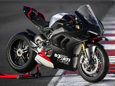 Carena Moto Ducati Panigale V4 V4S 2022-2024 - Nero Opaco Argento Rosso