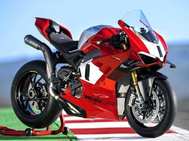 Carena Moto Ducati Panigale V4 V4S 2022-2024 - Argento Bianco Rosso Corse