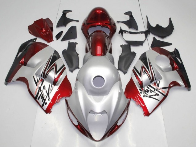 Carena Moto Suzuki GSXR 1300 Hayabusa 1996-2007 - Argento Caramella Rosso Nero