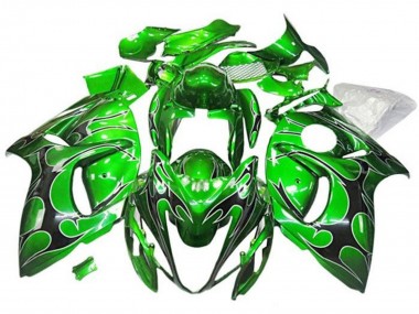 Carene Moto Suzuki GSXR 1300 Hayabusa 2008-2020 - Verde Nero Tribal