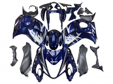 Carene Moto Suzuki GSXR 1300 Hayabusa 2008-2020 - Blu Scuro Argento Bianco