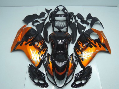Carene Moto Suzuki GSXR 1300 Hayabusa 2008-2020 - Nero Lucido Arancia Fiamma