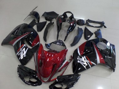 Carene Moto Suzuki GSXR 1300 Hayabusa 2008-2020 - Rosso Scuro Nero Argento