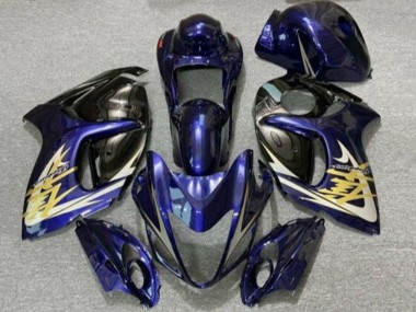 Carene Moto Suzuki GSXR 1300 Hayabusa 2008-2020 - Blu Scuro Nero Oro