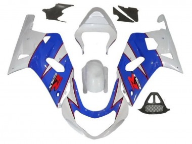 Carena Moto Suzuki GSXR1000 2000-2002 - Bianco Blu Rosso Gessato