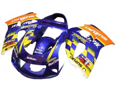 Carene Moto Suzuki GSXR 600 / GSXR 750 1996-2000 - Blu Arancia Giallo Telefonica MoviStar