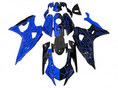 Carena Moto Yamaha YZF R7 2021-2024 - Blu Nero Linea di Divisione