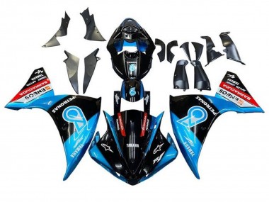 Carena Moto Yamaha YZF 1000 R1 2012-2014 - Nero Lucido Blu Bianco Rosso Petronas ENEOS Barracuda