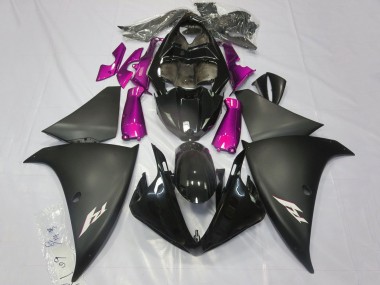 Carena Moto Yamaha YZF 1000 R1 2012-2014 - Nero Lucido Nero Opaco Rosa