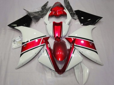 Carena Moto Yamaha YZF 1000 R1 2012-2014 - Bianco Rosso Nero Lucido