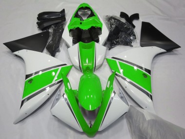 Carena Moto Yamaha YZF 1000 R1 2012-2014 - Bianco Verde Nero Opaco