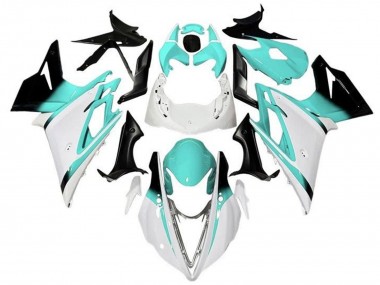 Carena Moto Triumph Daytona 675 Triple 2013-2016 - Bianco Turchese Blu Nero Lucido