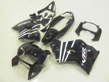 Carena Moto Honda VFR 800 1998-2001 - Nero Lucido Bianco Banda