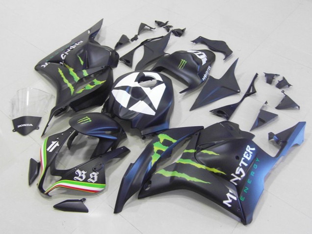 Carena Moto Honda CBR600RR 2009-2012 - Nero Opaco Blu Verde Mostro