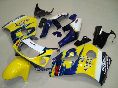 Carena Moto Suzuki GSXR 600 1996-2000 - Bianco Giallo Blu Corona