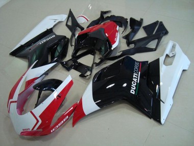 Carena Moto Ducati 1098 2007-2014 - Bianco Rosso Nero Lucido Corse