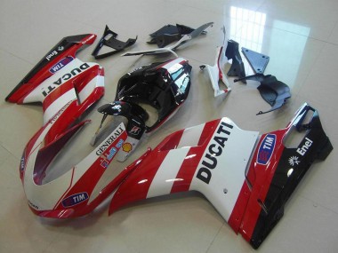 Carena Moto Ducati 848 1098 1198 2007-2014 - Bianco Rosso Nero Generali Tim