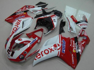 Carena Moto Ducati 848 1098 1198 2007-2014 - Bianco Rosso Nero Lucido Valsir Xerox OEM Stile 21