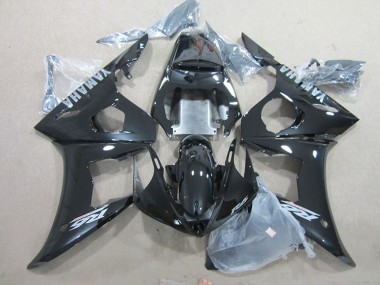 Carena Moto Yamaha YZF R6 2003-2004 - Nero Lucido Argento Decals