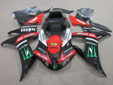 Carena Moto Yamaha YZF R1 2002-2003 - Rosso Nero Lucido Bianco Verde Motul Mostro