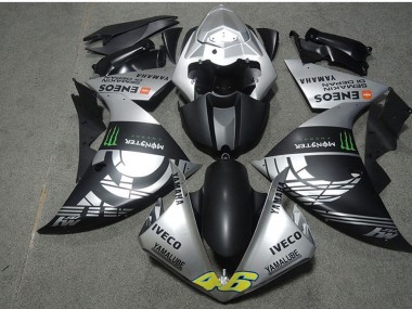 Carena Moto Yamaha YZF R1 2009-2011 - Argento Nero Opaco Verde Mostro Iveco Yamalube ENEOS Semakin Didepan