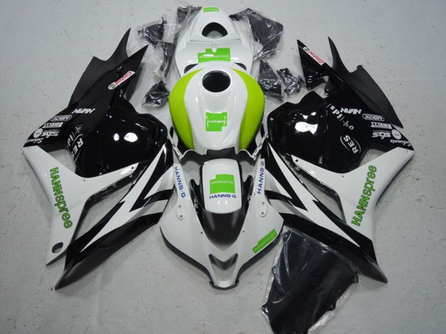 Carena Moto Honda CBR600RR 2009-2012 - Bianco Verde Nero Lucido Hannspree