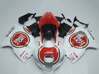 Carena Moto Suzuki GSXR 1300 Hayabusa 1996-2007 - Bianco Rosso Lucky Strike Motul