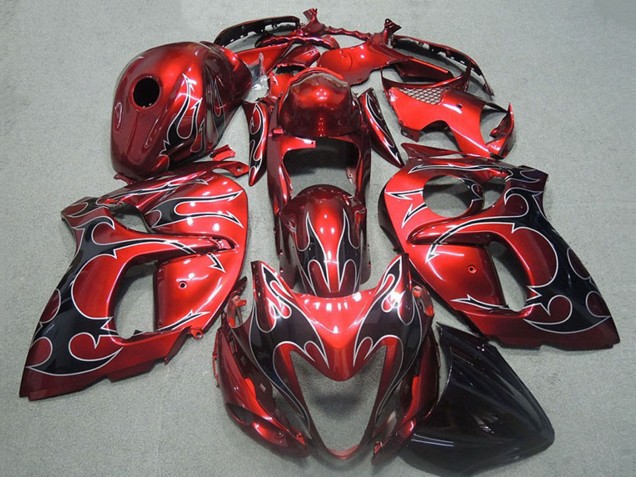 Carena Moto Suzuki GSXR 1300 Hayabusa 1996-2007 - Rosso Argento Nero Fiamma