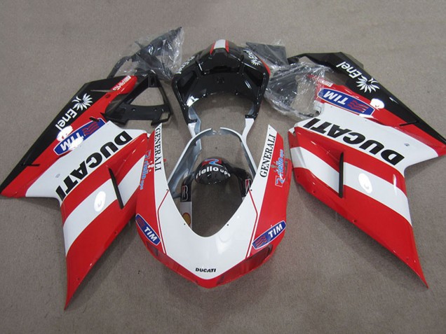 Carena Moto Ducati 1098 2007-2014 - Rosso Bianco Nero Generali Tim