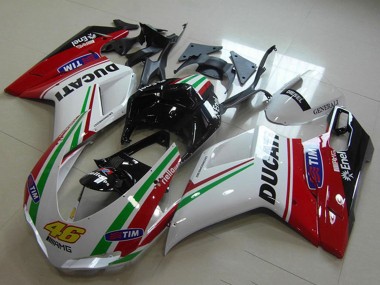 Carena Moto Ducati 1098 2007-2014 - Rosso Bianco Nero Verde Tim 46