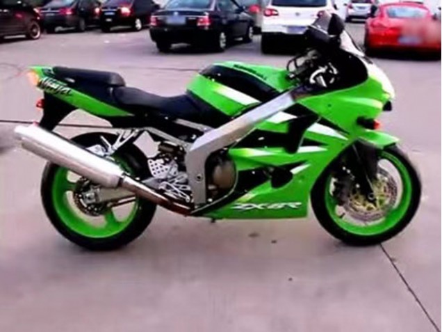 Carena Moto Kawasaki ZX6R 2000-2002 - Verde Bianco Nero