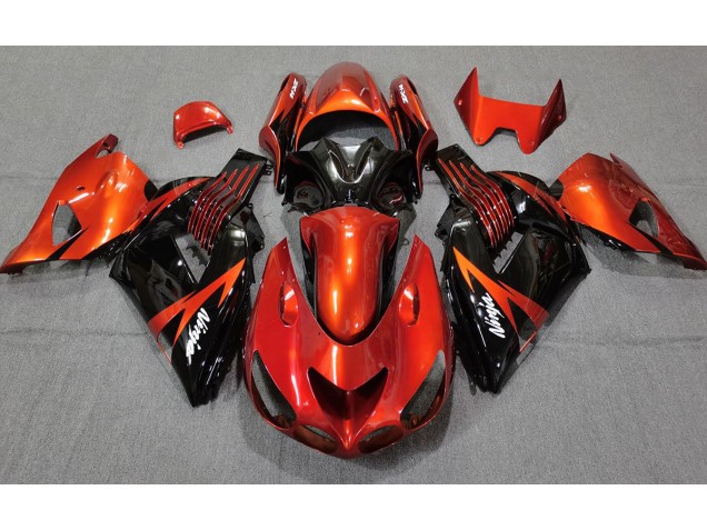 Nero Arancio Bruciato 2006-2011 Kawasaki ZX14R Carene Moto Nero Arancio Bruciato 2006-2011 Kawasaki ZX14R Carene Moto