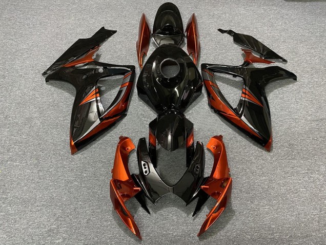 Nero & Arancione Bruciato 2006-2007 Suzuki GSXR 600-750 Carene Moto Nero & Arancione Bruciato 2006-2007 Suzuki GSXR 600-750 Carene Moto