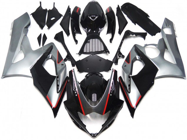 Nero & Argento Lucido Con Rosso 2005-2006 Suzuki GSXR 1000 Carene Moto Nero & Argento Lucido Con Rosso 2005-2006 Suzuki GSXR 1000 Carene Moto