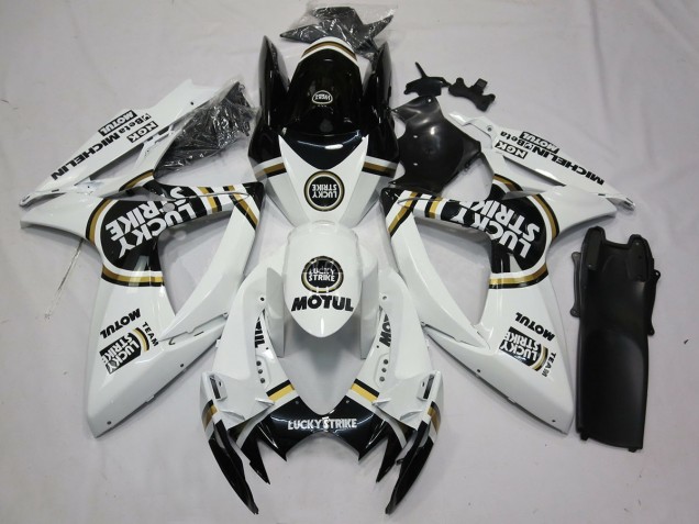 Nero Bianco Lucky Strike 2006-2007 Suzuki GSXR 600-750 Carene Moto Nero Bianco Lucky Strike 2006-2007 Suzuki GSXR 600-750 Carene Moto