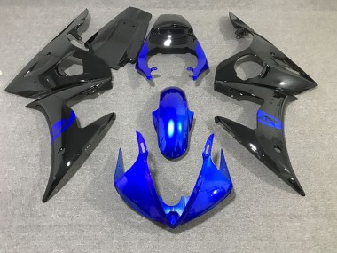 Nero & Blu Lucido 2003-2004 Yamaha R6 Carene Moto