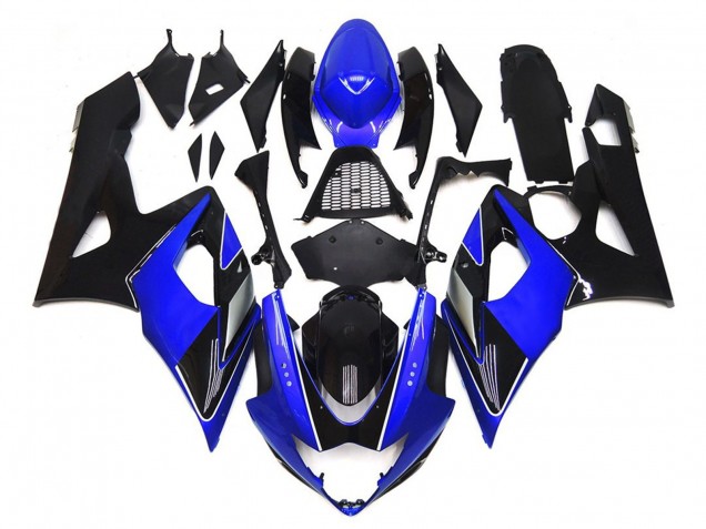 Nero & Blu Lucido Con Argento 2005-2006 Suzuki GSXR 1000 Carene Moto Nero & Blu Lucido Con Argento 2005-2006 Suzuki GSXR 1000 Carene Moto