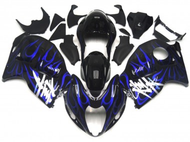 Nero Con Blu Profondo Fiamma 1997-2007 Suzuki GSXR 1300 Carene Moto